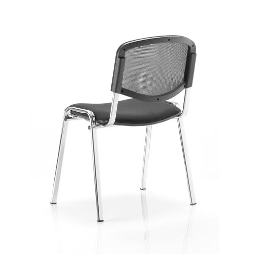 Trexus ISO Stacking Chair Without Arms Black Mesh Chrome Frame Ref BR000073