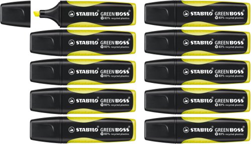 Stabilo GREEN Boss Highlighters Yellow [Pack 10]