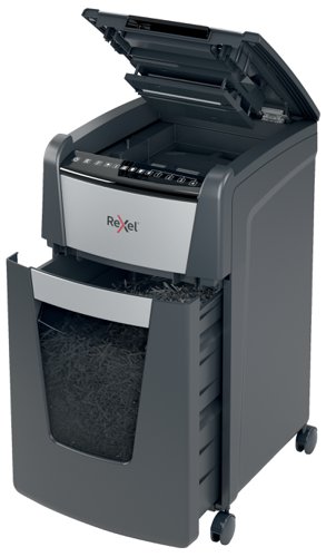 Rexel Optimum Auto Feed+ 300 Sheet Automatic Cross Cut Shredder, P-4 Security, 60L Bin, 2020300X 161221 Buy online at Office 5Star or contact us Tel 01594 810081 for assistance