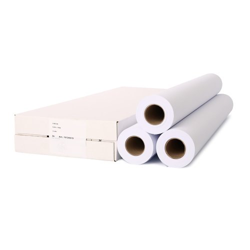 Plotter Cad Paper Rolls 80gsm Uncoated 610mm x 50M White Ref 97003422 Pack 3