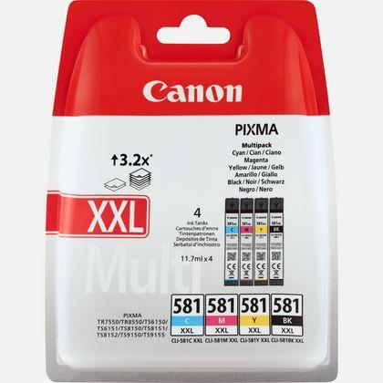 Canon CLI-581XXL Inkjet Cartridge Extra High Yield Black/Cyan/Magenta/Yellow11.7ml Ref 1998C005 [Pack 4] 161770 Buy online at Office 5Star or contact us Tel 01594 810081 for assistance