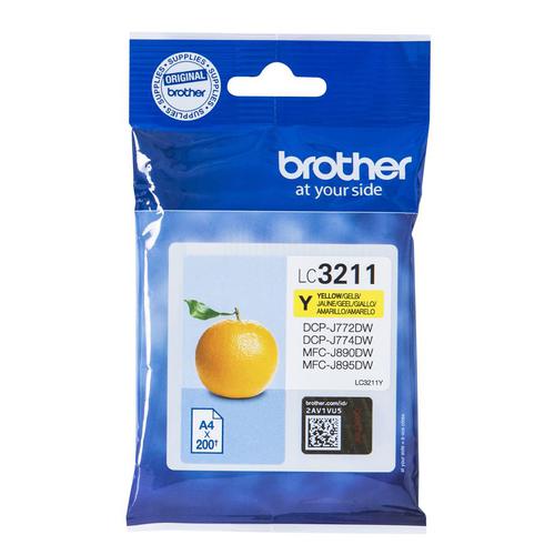 Brother Inkjet Cartridge Page Life 200pp Yellow Ref LC3211Y