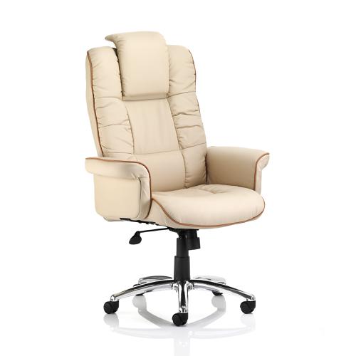 Trexus Chelsea Executive Chair With Arms Bonded Leather Cream Ref EX000002