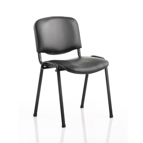 Trexus ISO Stacking Chair Without Arms Black Vinyl Black Frame Ref BR000062
