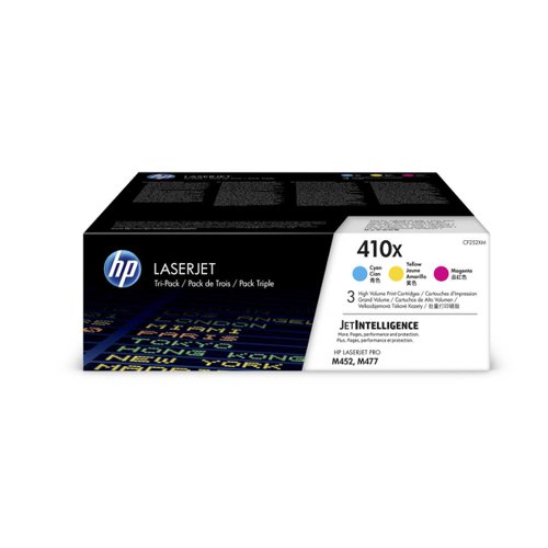 HP 410X Laser Toner Carts HY Page Life 5000pp Cyan/Magenta/Yellow Ref CF252XM [Pack 3]