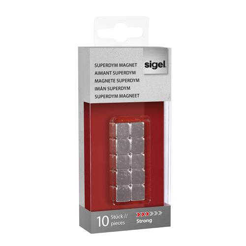 Sigel SuperDym Magnets C5 Cube Silver Ref GL193 [Pack 10] 