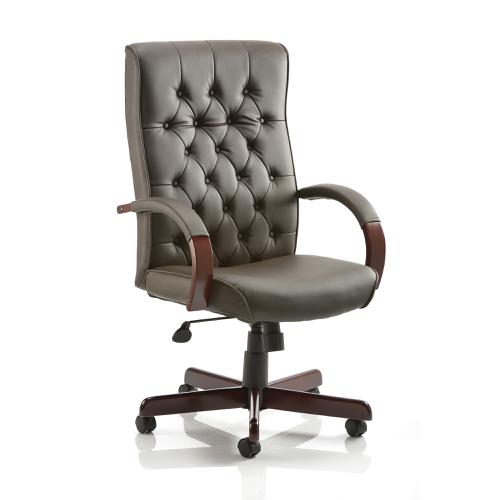 Trexus Chesterfield Executive Chair With Arms Leather Brown Ref EX000003