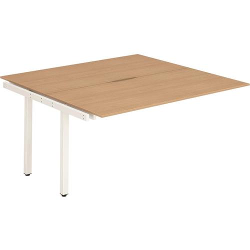 Trexus Bench Desk Double Extension Back to Back Configuration White Leg 1600x1600mm Beech Ref BE192