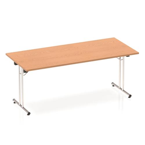 Sonix Rectangular Chrome Leg Folding Meeting Table 1800x800mm Oak Ref I000798