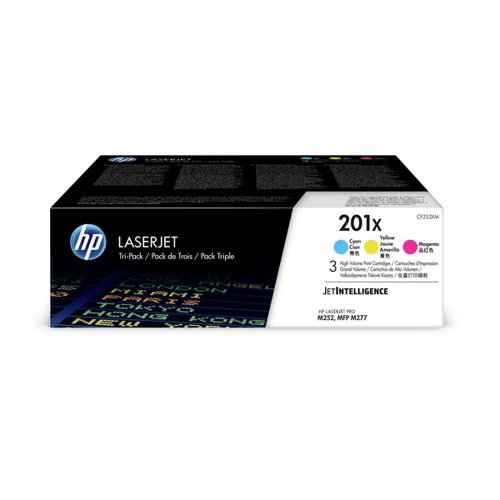 HP 201XM Laser Toner Cartridges HY Page Life 2300pp CY Ref CF253XM [Pack 3]