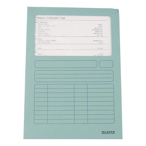 Leitz Window Folder 160gsm A4 Light Blue Ref 3950-00-30 [Pack 100]