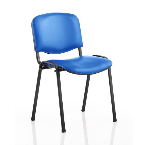 Trexus ISO Stacking Chair Without Arms Blue Vinyl Black Frame Ref BR000063