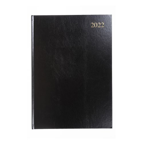 5 Star Office 2022 Diary Day to Page Casebound and Sewn Vinyl Coated Board A4 297x210mm Black