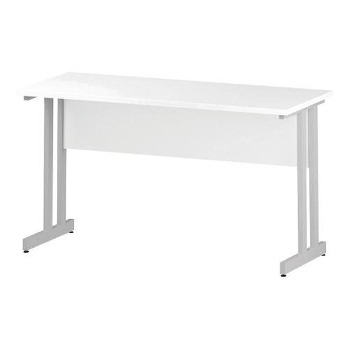 Slim white deals desk