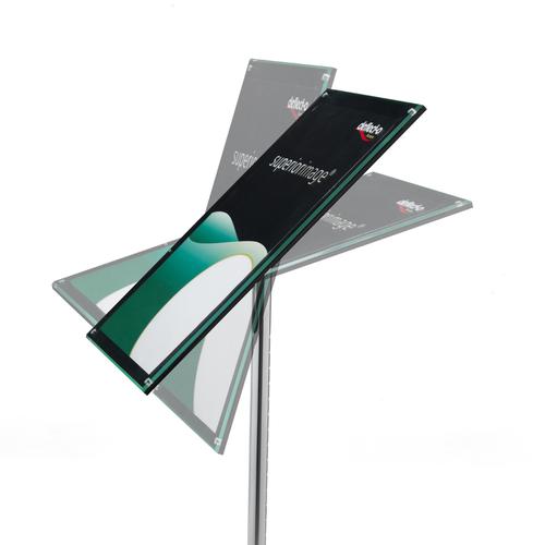 Deflecto Sign Holder with Bevel Magnetic Cover Floor Standing Heavyweight A4 Ref DE790845 165242 Buy online at Office 5Star or contact us Tel 01594 810081 for assistance