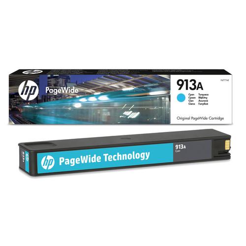 Hewlett Packard [HP] No.913A Inkjet PageWide Cartridge Page Life 3000pp 37ml Cyan Ref F6T77AE