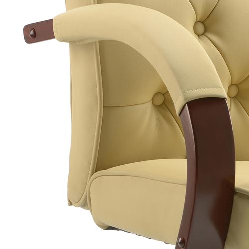 Trexus Chesterfield Executive Chair With Arms Leather Cream Ref EX000005