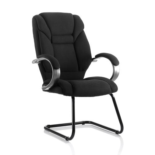 Trexus Galloway Cantilever Chair With Arms Fabric Black Ref KC0122