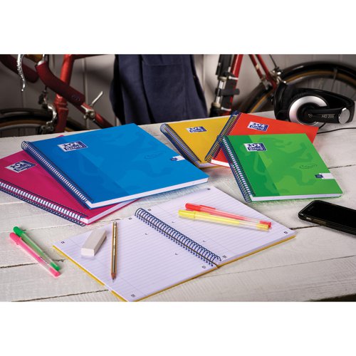 Oxford Soft Touch Wirebound A4 Assorted Colours Ref 400109986 [Pack 5]