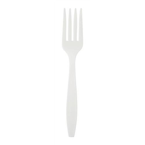 Fork Disposable Plastic White [Pack 100]