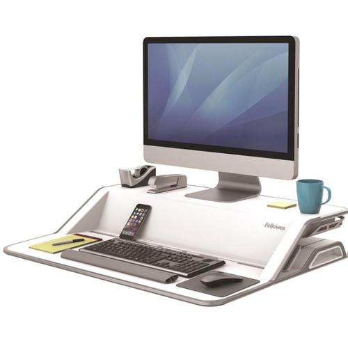 Fellowes Lotus Sit-Stand Workstation Lift Technology White Ref 9901 Fellowes