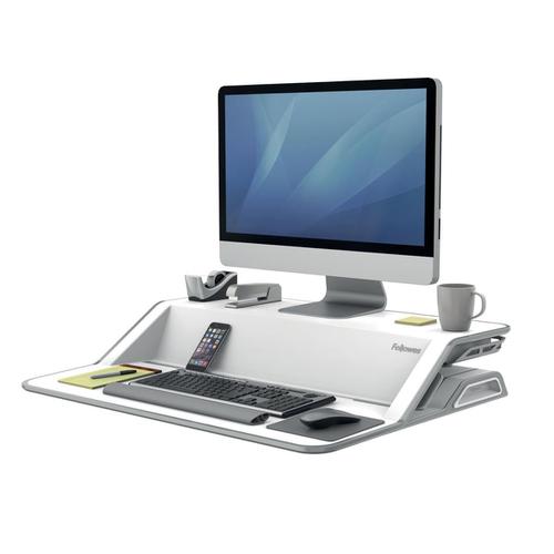 Fellowes Lotus Sit-Stand Workstation Lift Technology White Ref 9901 Fellowes