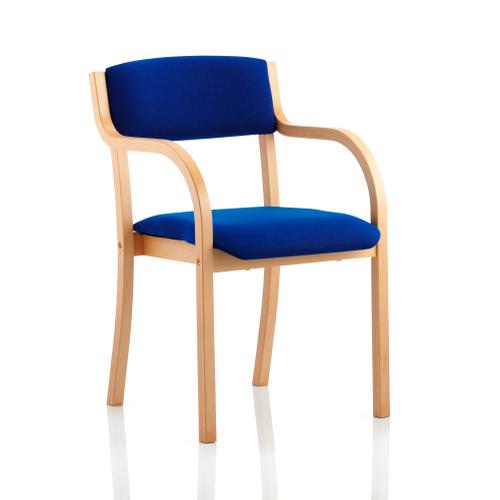 Trexus Wood Frame Conference Chair With Arms Blue 450x490x450mm Ref BR000085