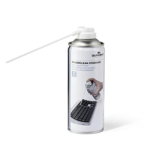 Durable Powerclean 350 Air Duster Non-flammable Compressed Gas with Spray Tube 350ml Ref 582919