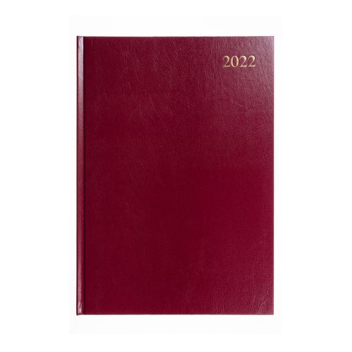 5 Star Office 2022 Diary Day to Page Casebound and Sewn Vinyl Coated Board A4 297x210mm Red