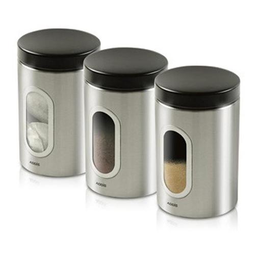 Addis Stainless Steel Canisters Airtight Windowed Ref 508453
