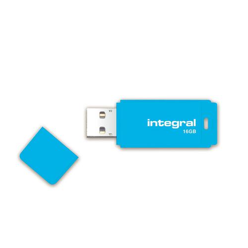 Integral Neon USB Drive 2.0 Capacity 16GB Blue Ref INFD16GBNEONB