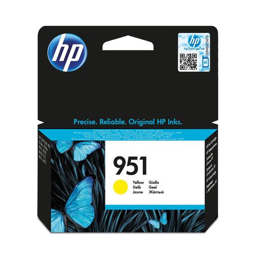 Hewlett Packard[HP] No.951 Inkjet Cartridge Page Life 700pp 8ml Yellow CN052AE 167768 Buy online at Office 5Star or contact us Tel 01594 810081 for assistance