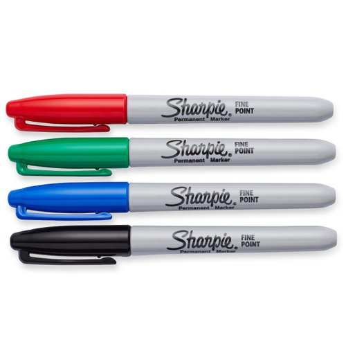 Sharpie Perm Marker Fine Tip Astd [Pack 4] 168310 Buy online at Office 5Star or contact us Tel 01594 810081 for assistance