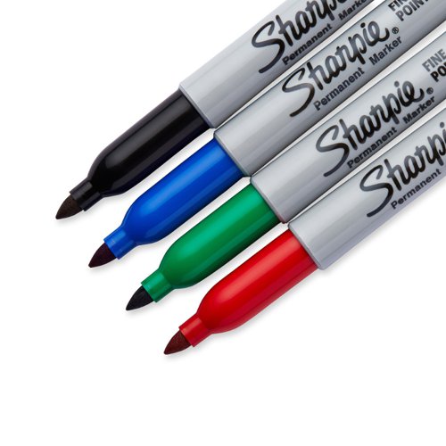 Sharpie Perm Marker Fine Tip Astd [Pack 4] 168310 Buy online at Office 5Star or contact us Tel 01594 810081 for assistance