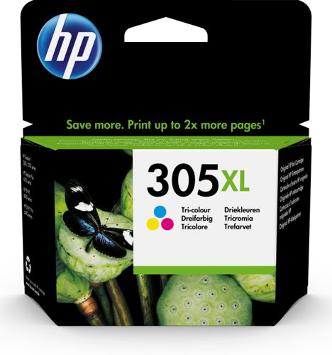 HP 305XL High Yield Tri-color Original Ink Cartridge Ref 3YM63AE
