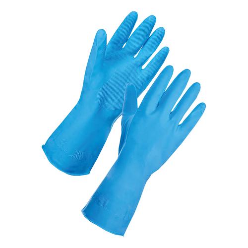 Supertouch Household Latex Gloves Large Blue Ref 13313 [Pair]
