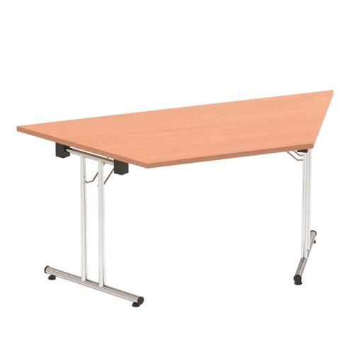 Sonix Trapezoidal Chrome Leg Folding Meeting Table 1600x800mm Beech Ref I000693