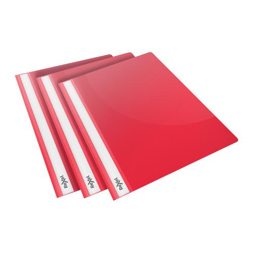 Rexel Choices Report Fldr Clear Front Capacity 160 Sheets A4 Red Ref 2115642 [Pack 25]