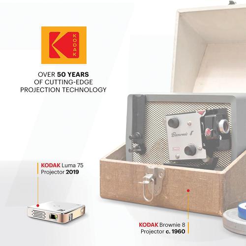 Kodak Luma 75 Portable LED Pocket Projector 75 Lumens Projects Up To 100inch Screen Ref RODPJS75WH