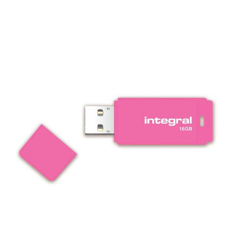 Integral Neon USB Drive 2.0 Capacity 16GB Pink Ref INFD16GBNEONPK