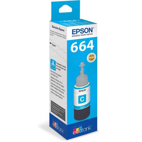 Epson T6642 EcoTank Ink Bottle Page Life 6500pp 70ml Cyan Ref C13T664240