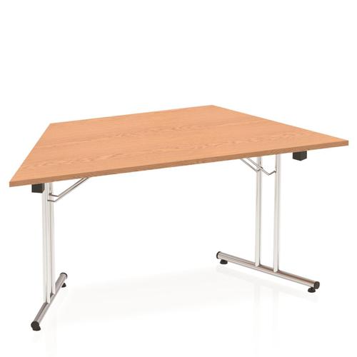 Sonix Trapezoidal Chrome Leg Folding Meeting Table 1600x800mm Oak Ref I000799