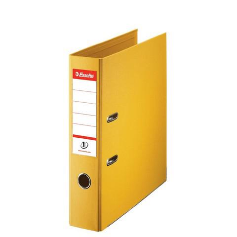 Esselte FSC No. 1 Power Lever Arch File PP Slotted 75mm Spine A4 Yellow Ref 811310 [Pack 10]