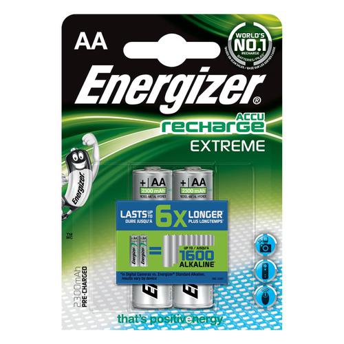 Energizer Battery Rechargeable NiMH Capacity 2300mAh HR6 1.2V AA Ref E300624500 [Pack 2]