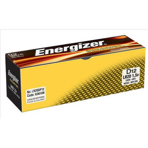 Energizer Industrial Battery Long Life LR20 1.5V D Ref 636108 [Pack 12]