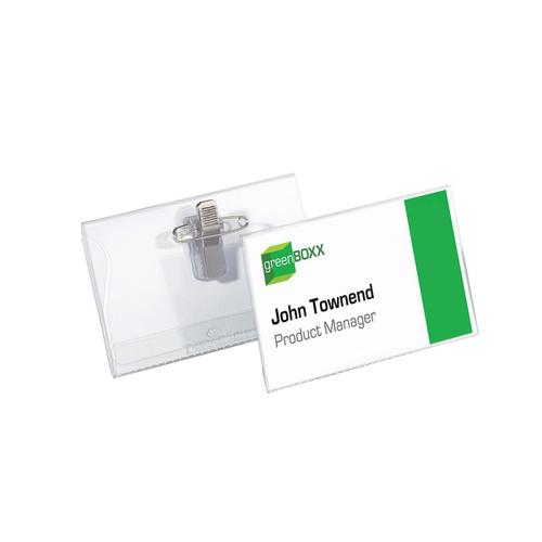 Durable Name Badges Combi Clip for Pin or Clip to Clothing 40x75mm Ref 8141-19 [Pack 50] Durable (UK) Ltd
