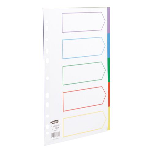 Concord Dividers 5-Part Polypropylene Reinforced Coloured-Tabs 120 Micron A4 White Ref 06801 Pukka Pads Ltd