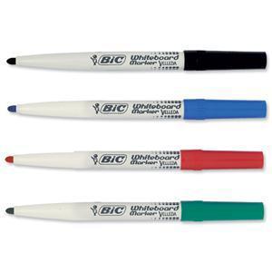 Bic Velleda Marker W/bd Dry-wipe 1741 Fine Bullet Tip 1.4mm Line Wallet Assorted Ref 1199001744 [Pack 4] Bic