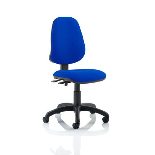 5 Star Office 2 Lever High Back Permanent Contact Operators Chair Blue 480x450x490-590mm Ref OP000025