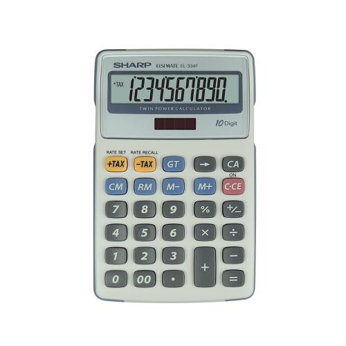 Sharp Desktop Calculator 10 Digit 4 Key Memory Battery/Solar Power 108x15x170mm White Ref EL334FB 4057940 Buy online at Office 5Star or contact us Tel 01594 810081 for assistance